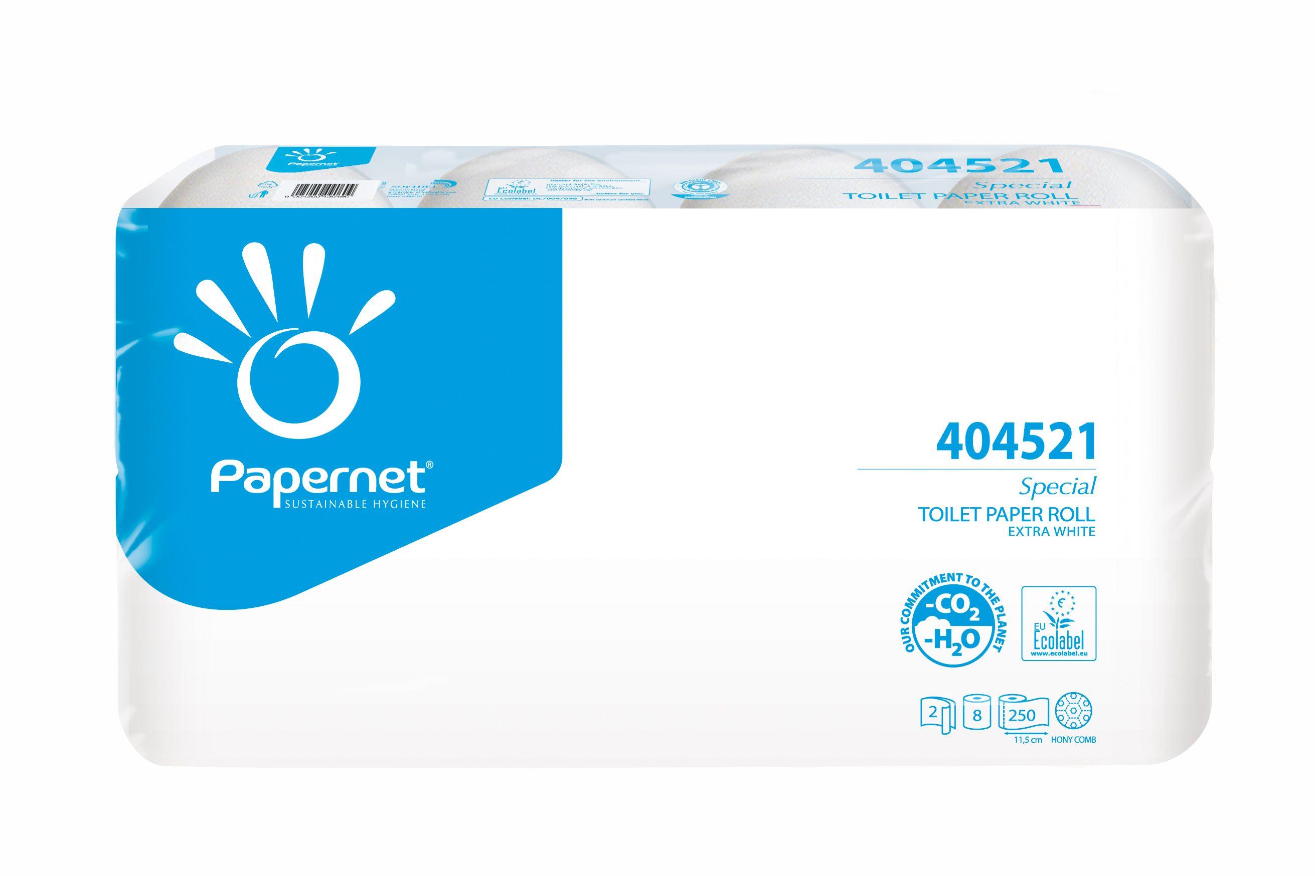 Papernet Special Toillettenpapier weiß AP 8x8 Rll. à 250 Bl., 9,6x11,5cm, 2-lg