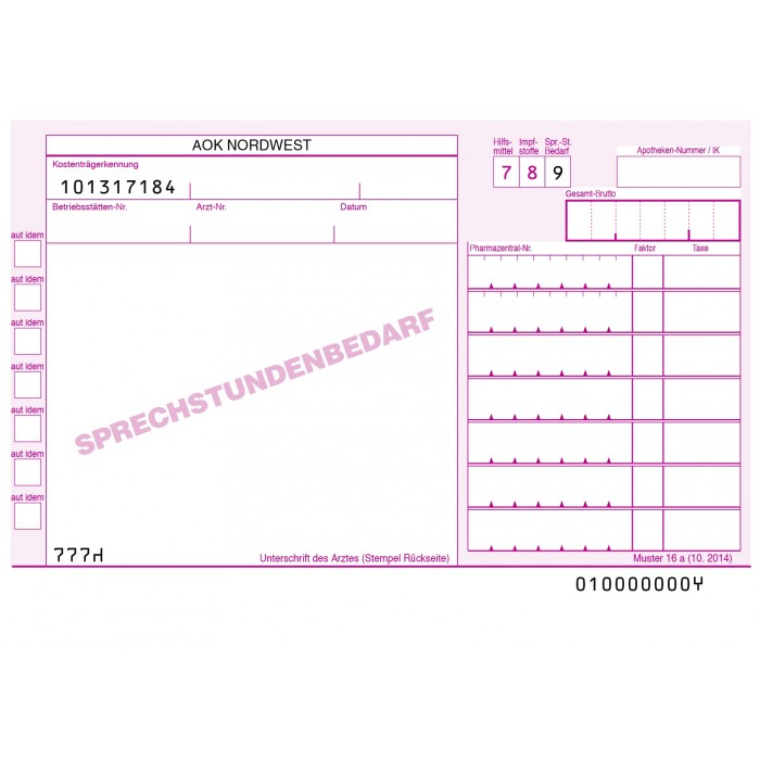 Sprechstundenbedarf-Rezepte Schleswig-Holstein