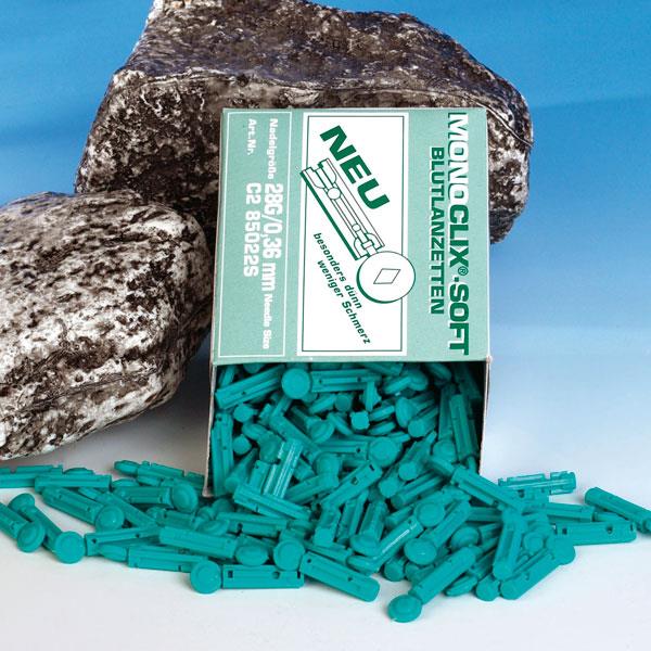 servoprax GmbH Monoclix Soft-Lanzetten 28G grün AP 200 feine Nadel 0,36mm Einstechtiefe - Bild 2