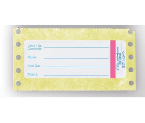 Dokumentations-Etikett m.Dampfindikator AP 2500 99x37mm,Lochrand,Zeileneinteil.