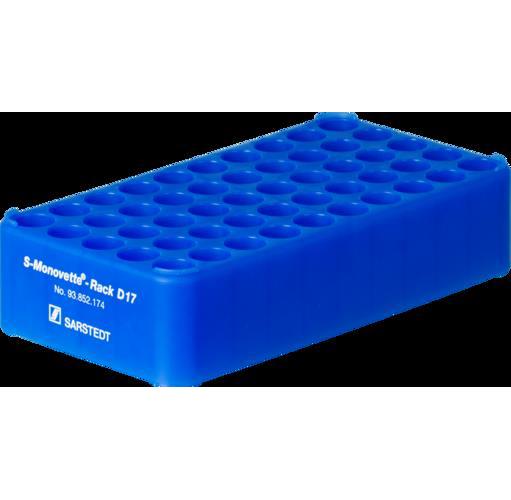 S-Monovette-Rack D 17 blau 50 Bohrungen 17mm