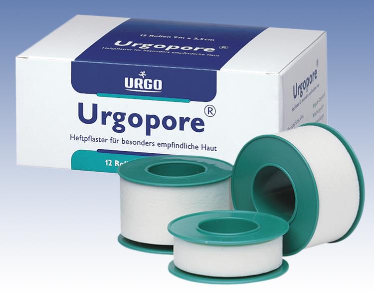 Urgo GmbH Urgopore 9m x 2,50cm weiß, Vlies AP 12 o.Schutzring, f.bes.empf.Haut