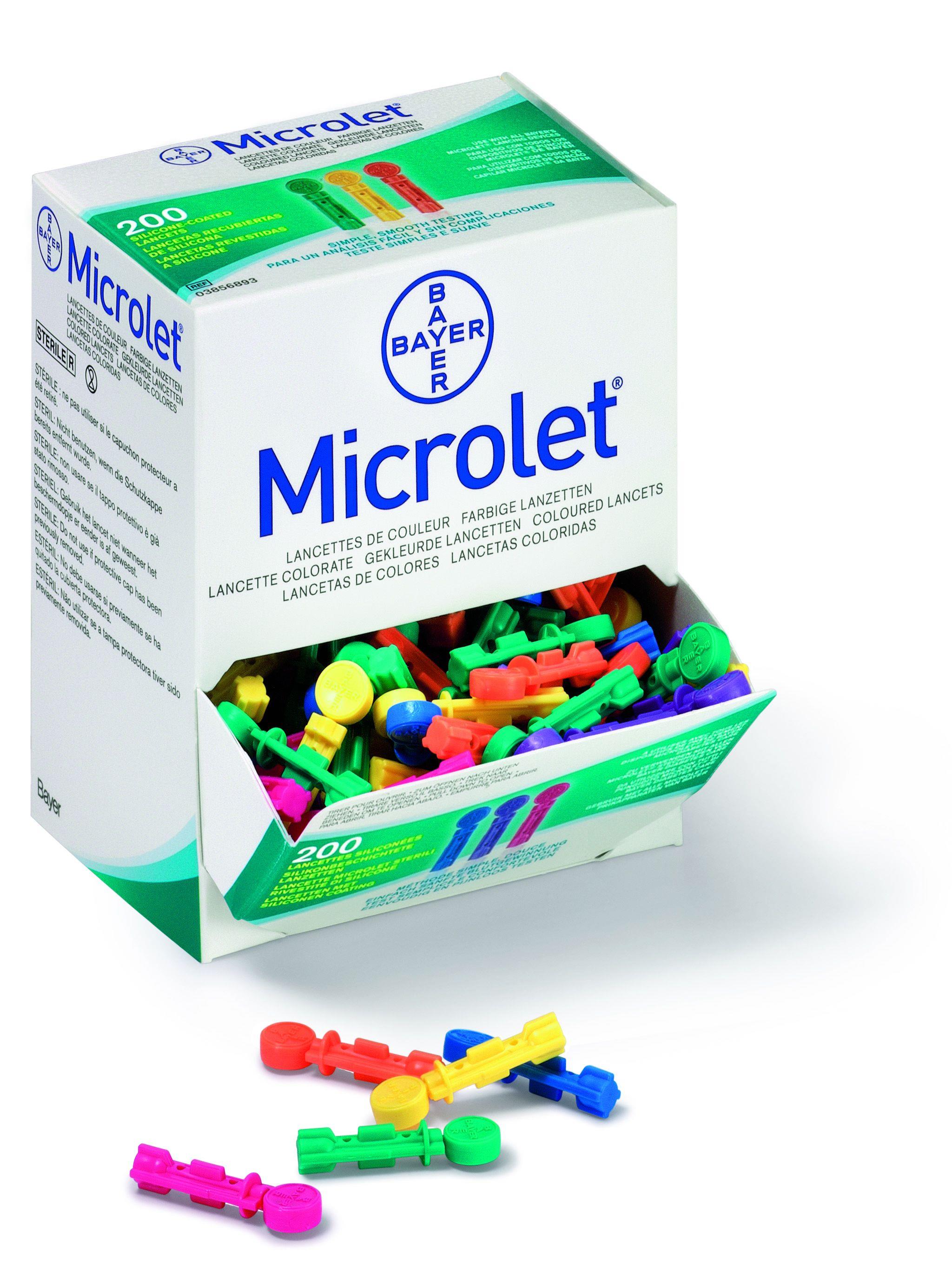 Microlet Lanzetten farbig PK 200 für alle Microlet Stechhilfen