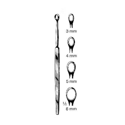 VEHU-MEDICAL Lupus Küretten FOX 4mm oval 14cm