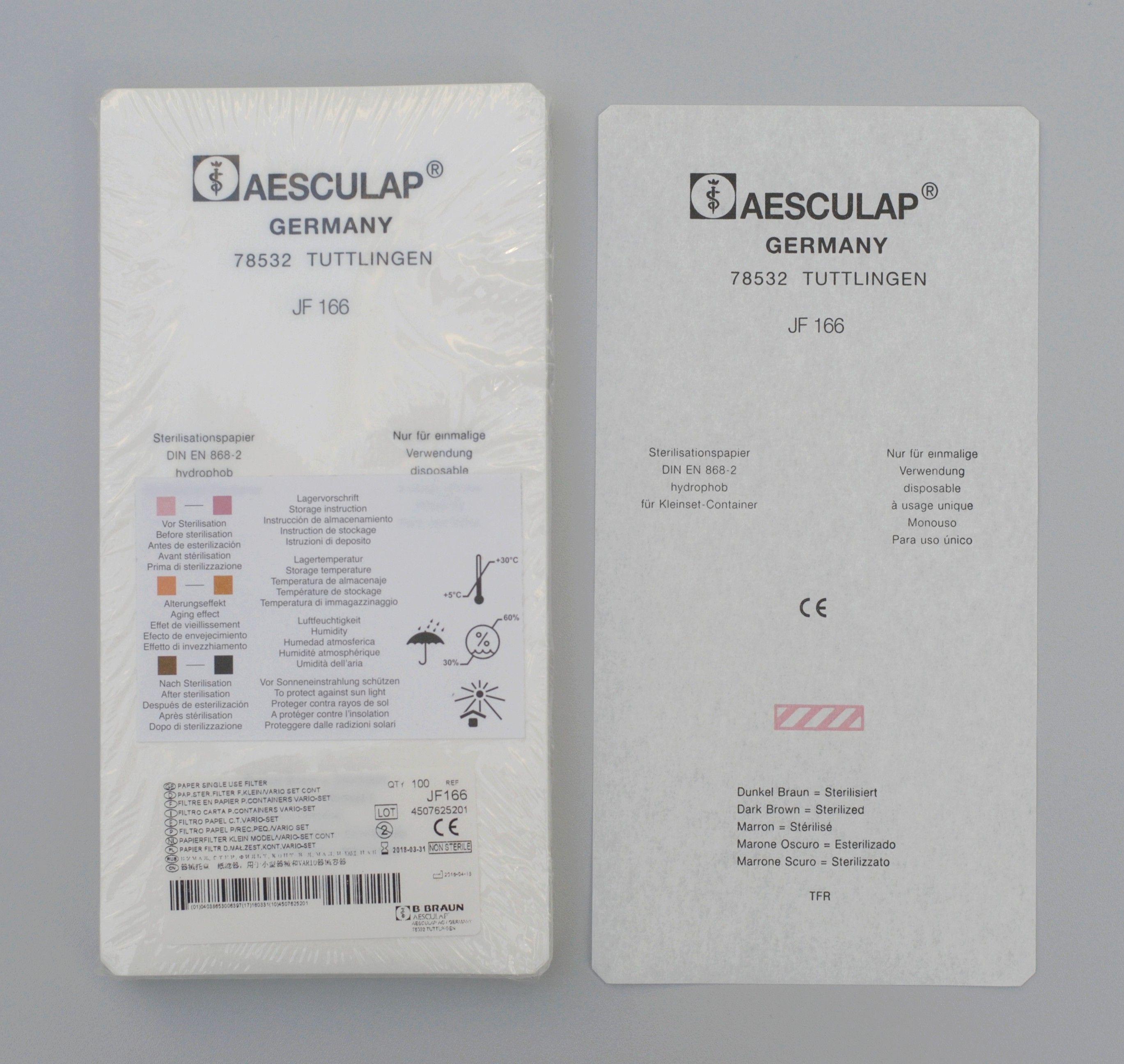 AESCULAP Papier-Sterilfilter 118x235mm AP 100 für Klein-/Vario-Set-Cont.