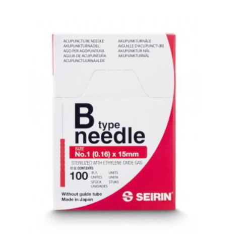 Seirin Akupunkturnadeln B-Type Nr 1 AP 100 0,16x15mm ohne Führungsr. rot