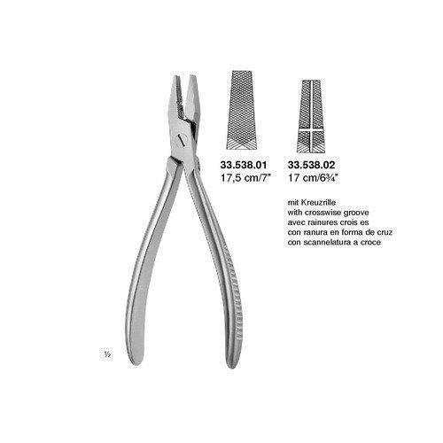 Flachzange mit Kreuzrille 17,0cm Längs-/Querrillen