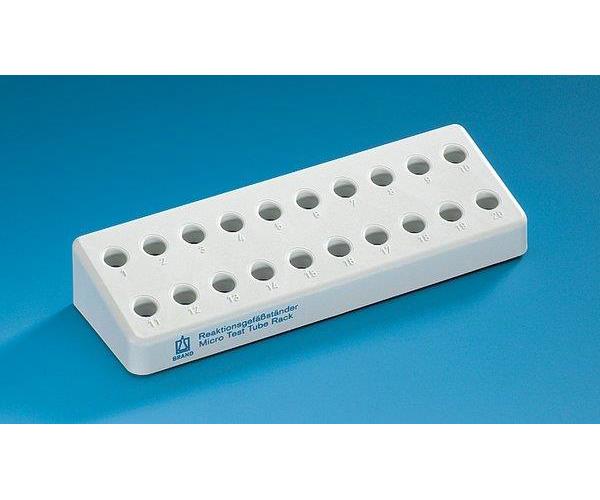 Reaktionsgefäß-Ständer Plastibrand grau210x70x37 f.20 Reakt.Gef. 1,5ml