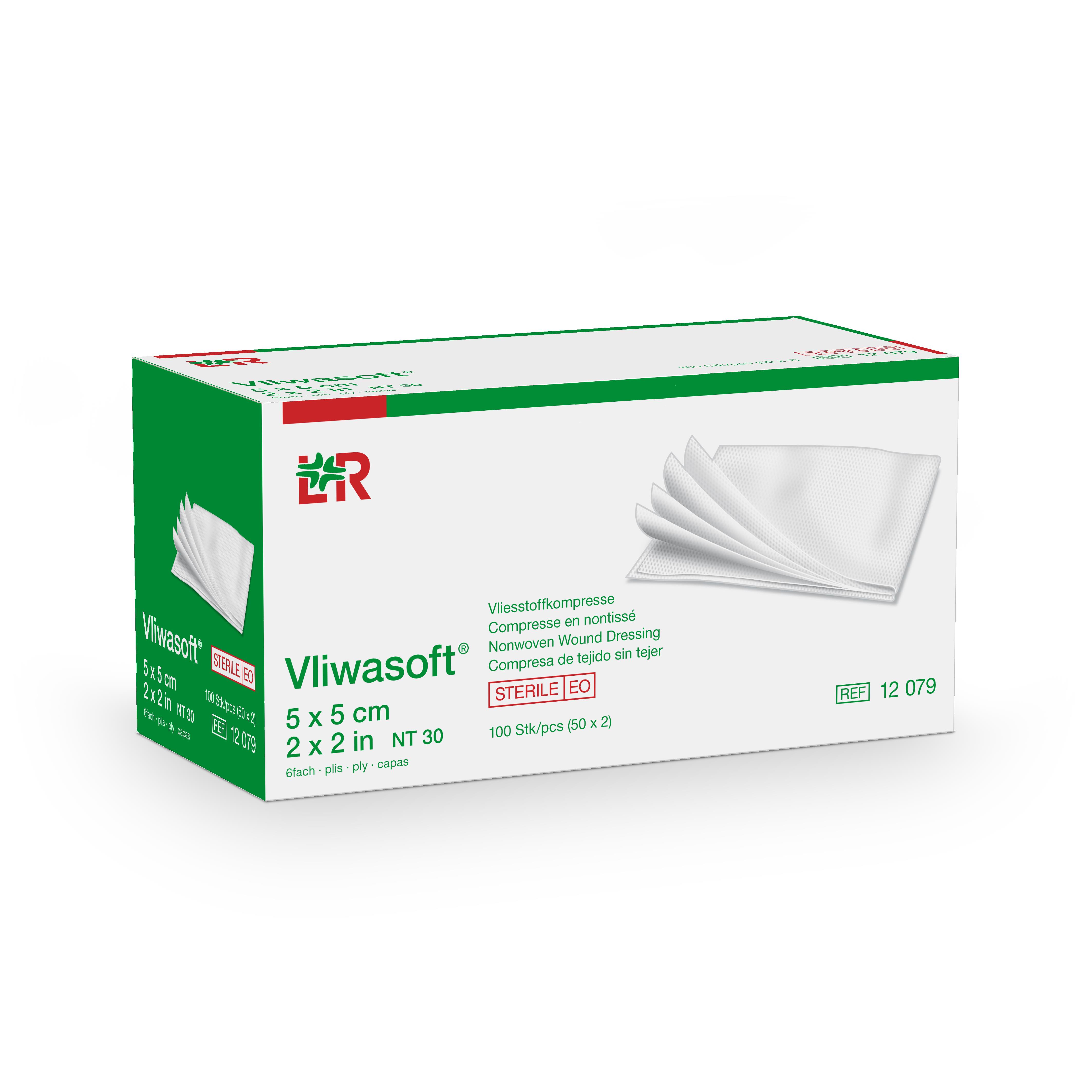 Lohmann & Rauscher International GmbH & Co. KG Vliwasoft Vliesstoffkompresse steril, 5x5cm, 6-fach, 50x2 Stück - Bild 3