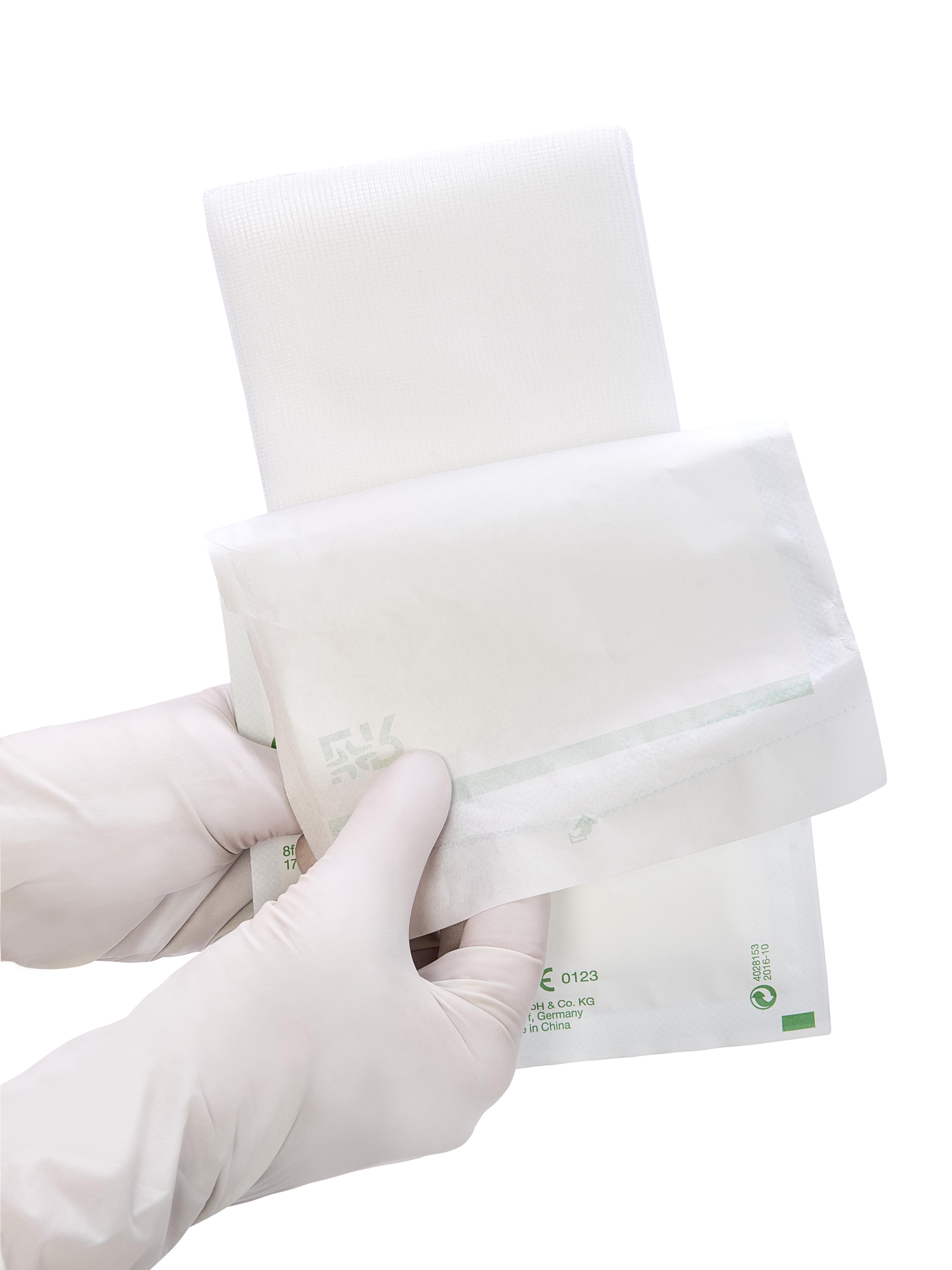 Gazin Mullkompresse steril, 10x20cm, 8f, 17fdg, 50x2 Stk