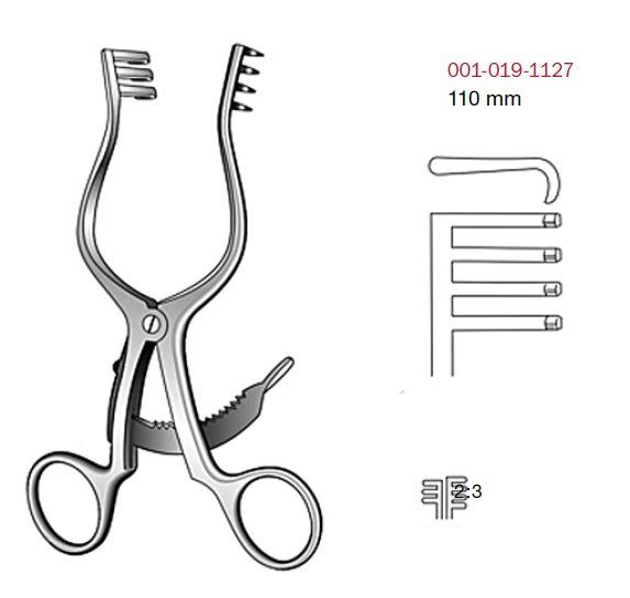 AMEPRO GMBH Wundspreizer stumpf 3:2 Zähne PK 10 11cm zum Einmalgebrauch