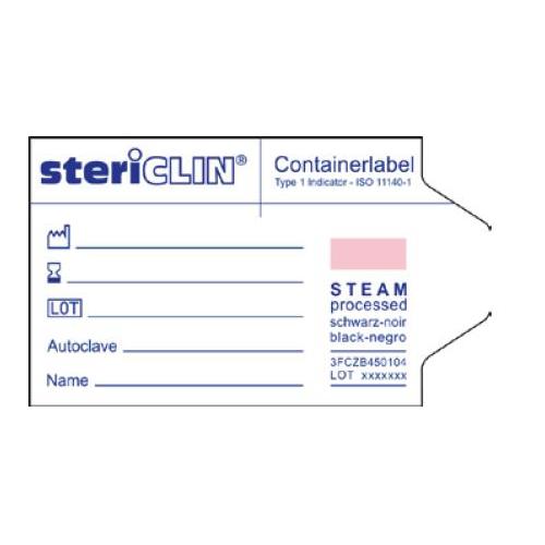 Vereinigte Papierwarenfabriken GmbH Containerlabel mit Dampfindikator und AP 1000 selbstkl.67x39mm Anfasslasche