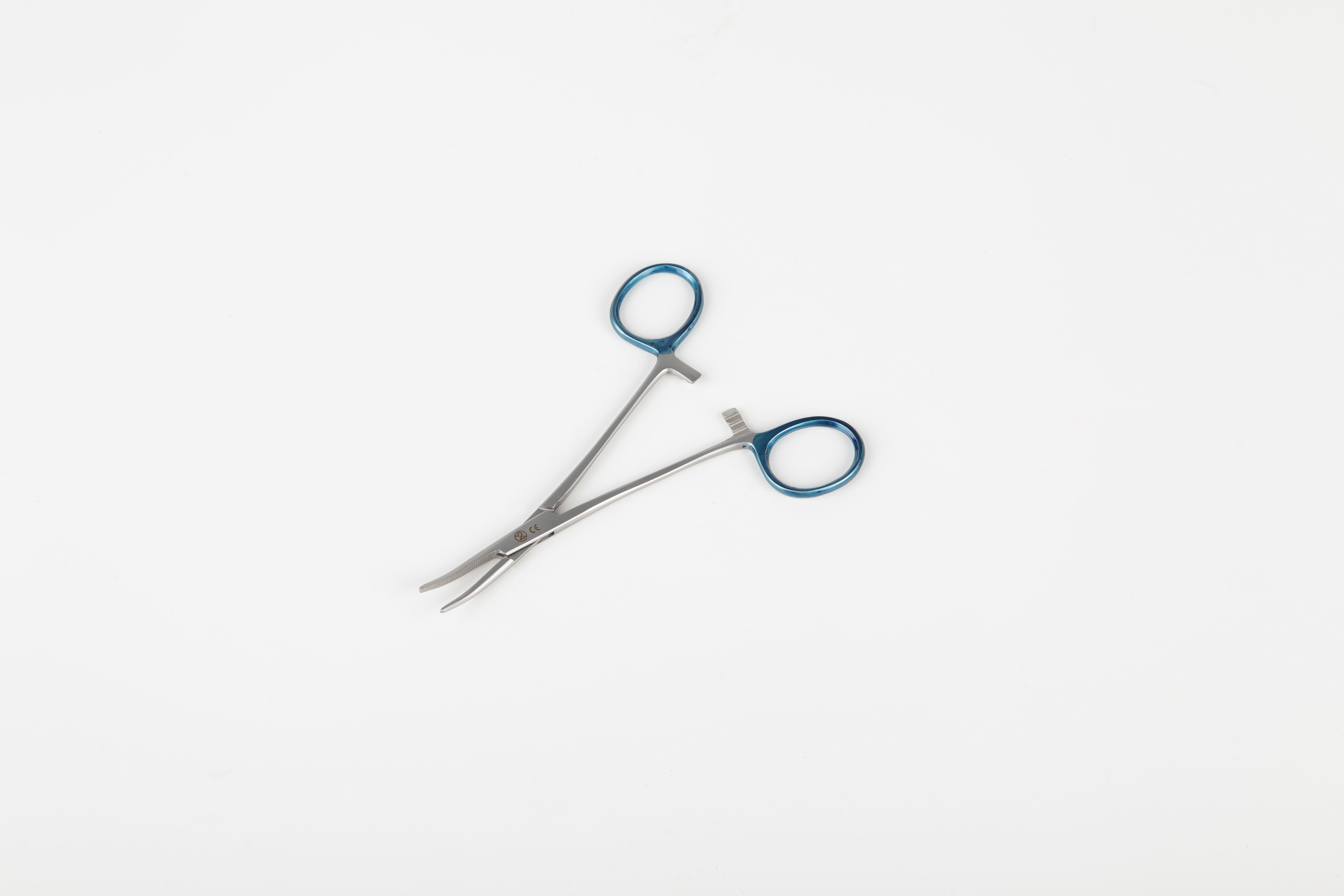 ENTRHAL MEDICAL GMBH ClinaStar Klemme Halsted 12,5cm AP 25 anatomisch gebog., einzeln steril