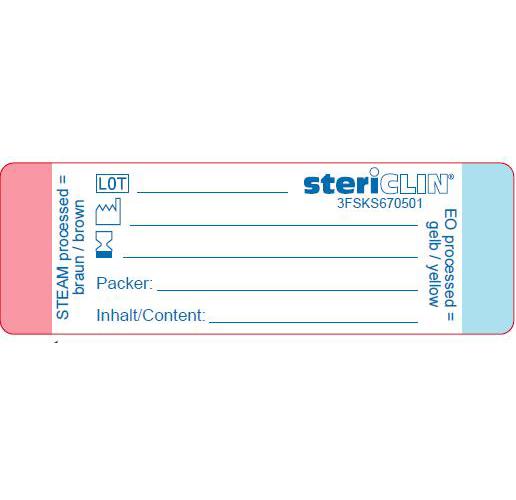 Vereinigte Papierwarenfabriken GmbH Stericlin Indikatoretiketten AP 3000 Dampf + EO-Indikator 75x25mm