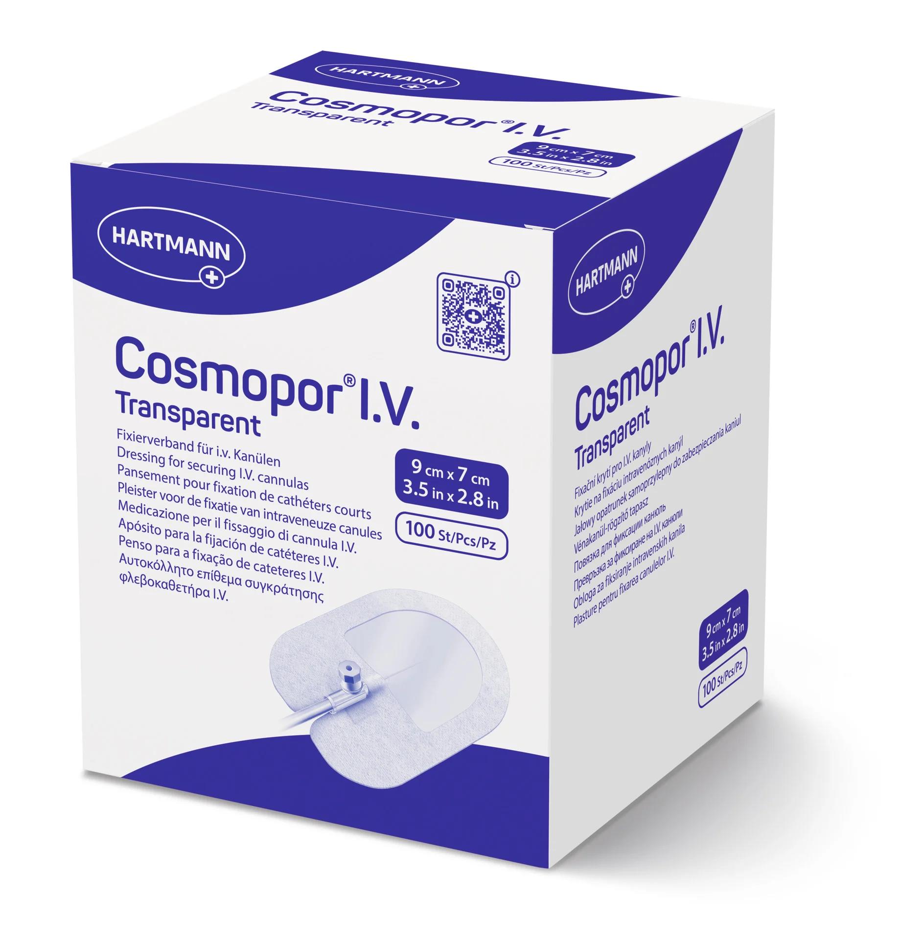 Cosmopor I.V. control 9x7cm PK 100 steril, Kanülenfixierpflaster