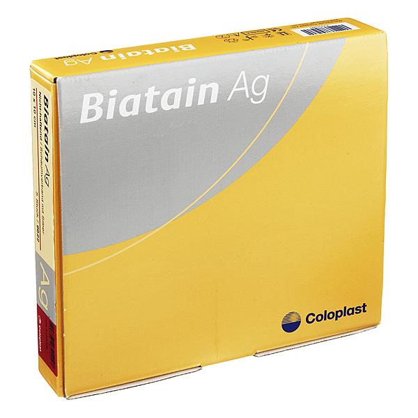 Biatain AG Schaumverband 10x20cm AP 5 nicht-haftend, m. Silber