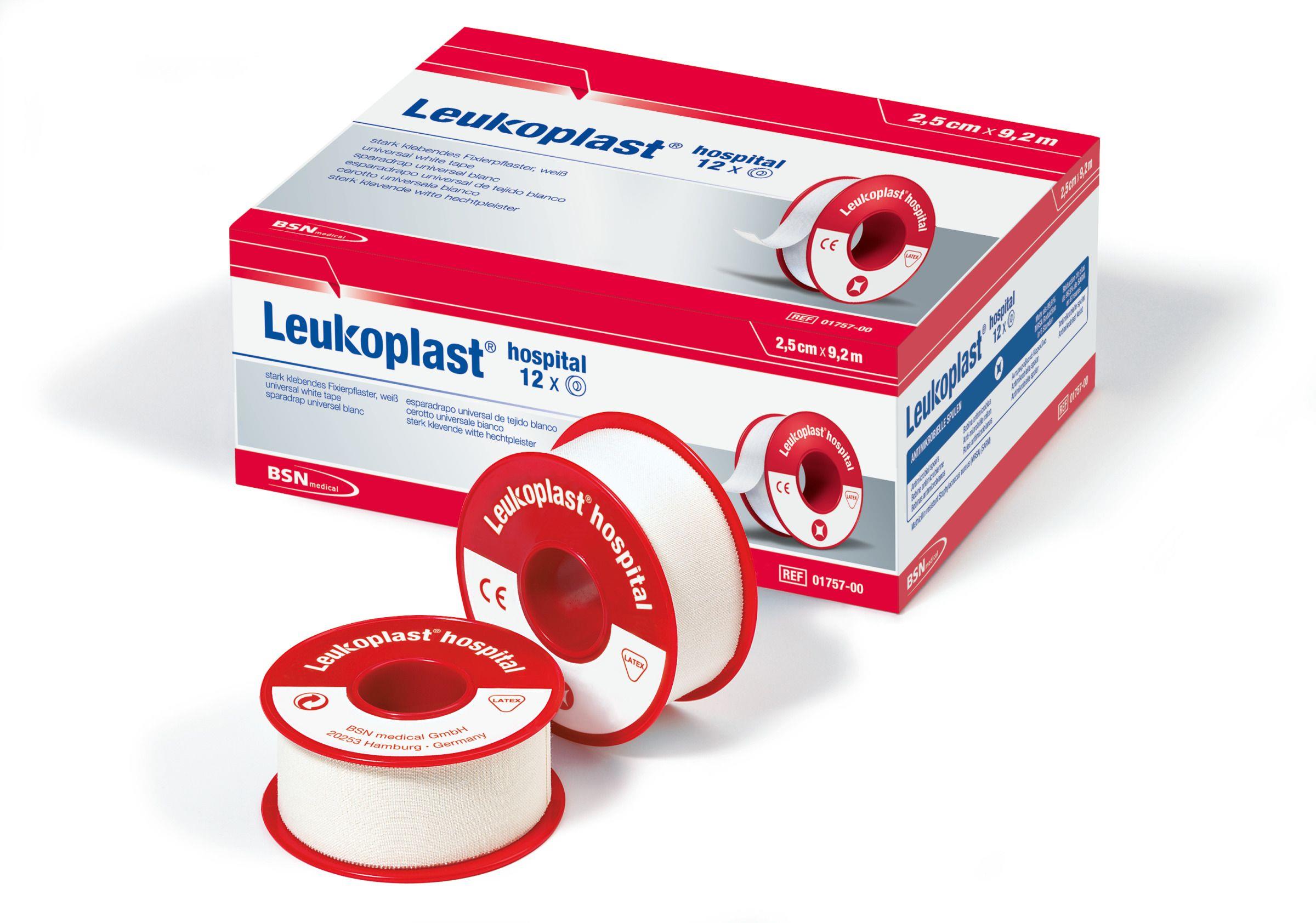 Leukoplast hospital 2,5cm x 9,2m AP 12 aus Zellwollgewebe,weiß