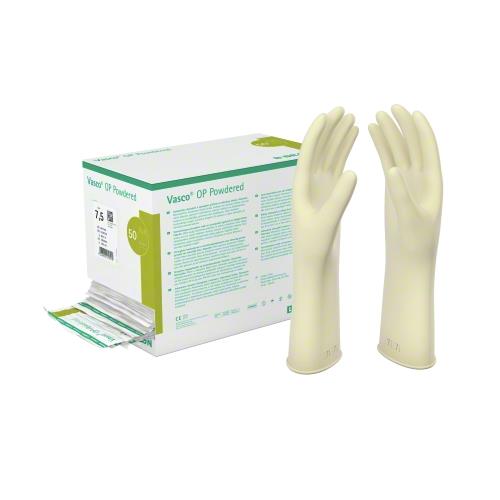 B. Braun Melsungen AG Vasco OP powdered Gr. 7,5 AP 50 Paar ster. gepud. Naturlatex