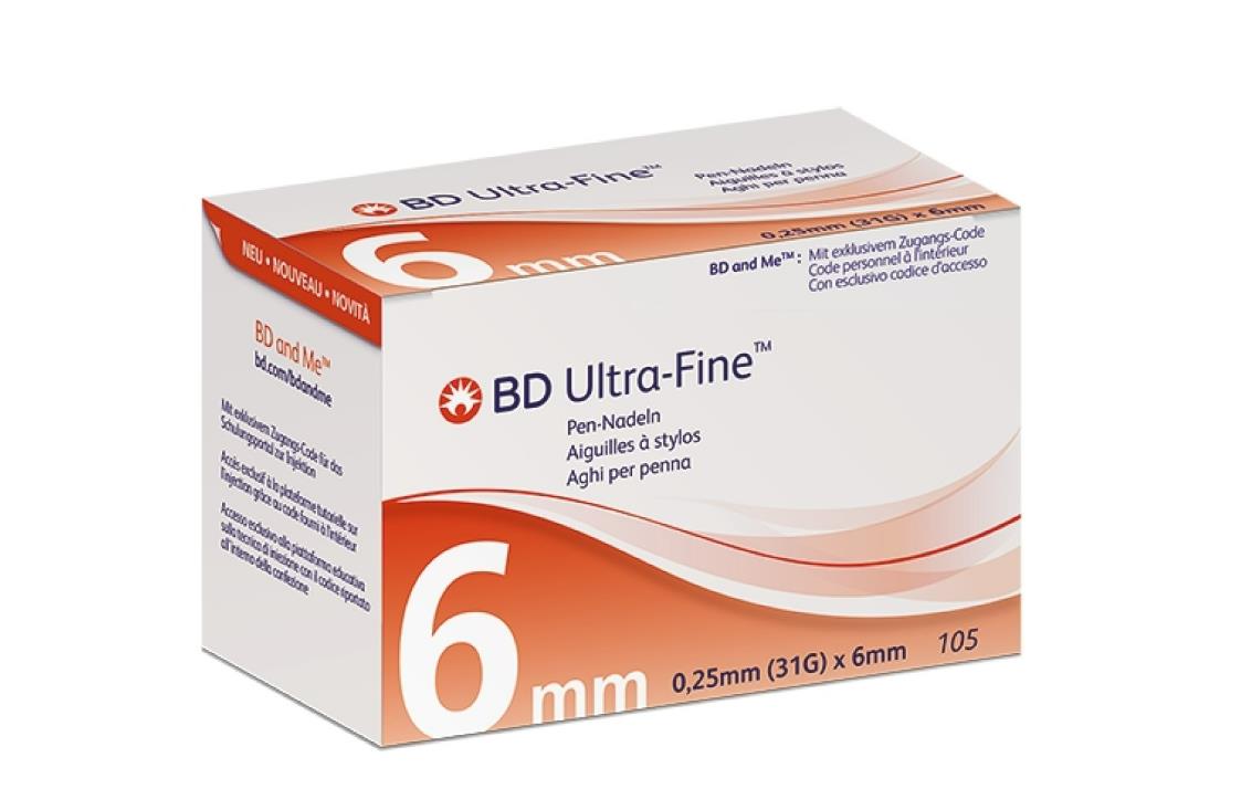 BD Ultra-Fine Pen-Nadel PK 105 31G 0,25x6mm