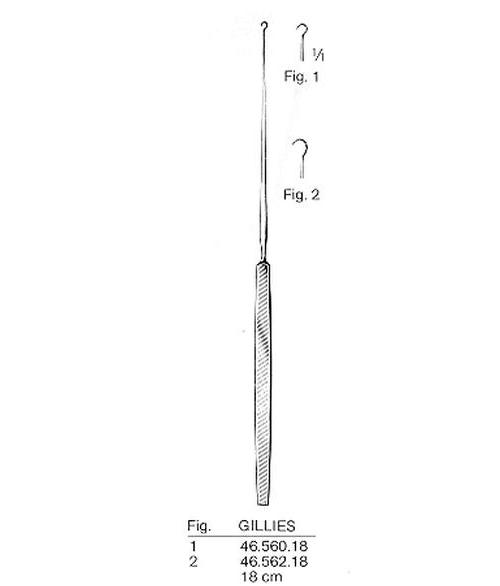 VEHU-MEDICAL Gillies Häkchen fein fig.1 18,0cm