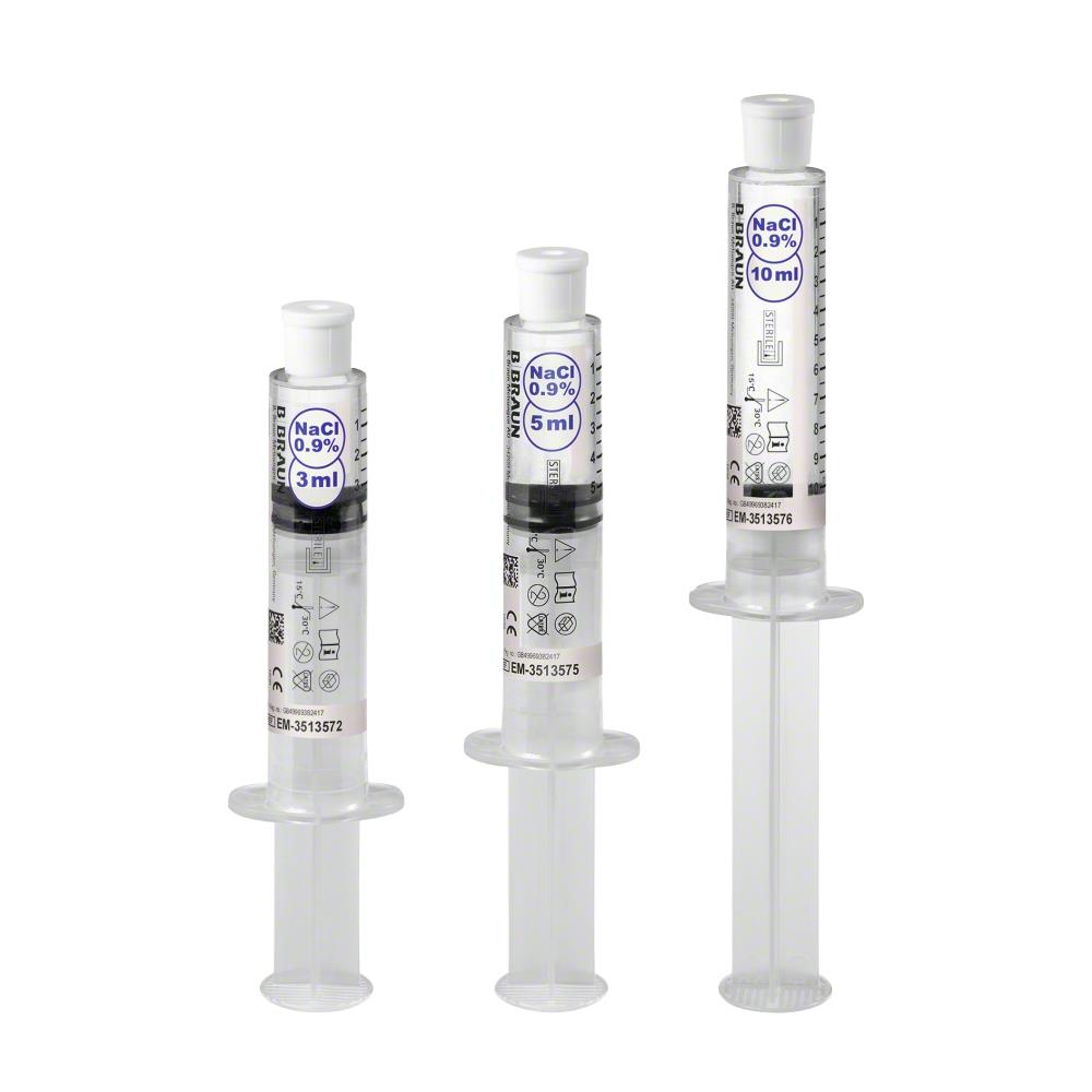 B. Braun Melsungen AG Omniflush NaCl 0,9% 10ml in 10ml PK 100 vorgefüllte Spülspritze