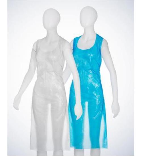 Med Comfort PE-Schürze light W-Block PK 50 weiß, 75x140cm