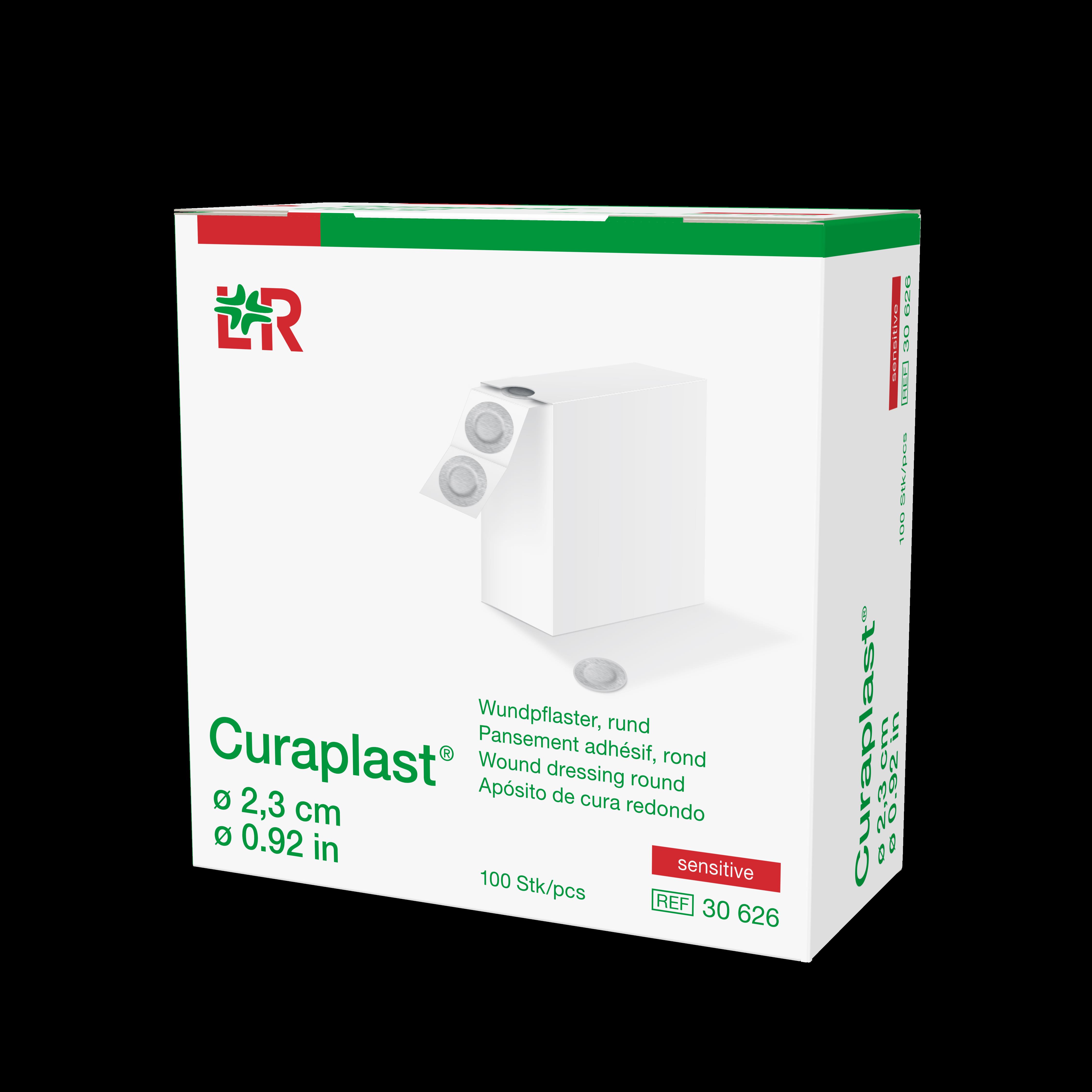 Curaplast sensitive Pflasterstrips 2,3cm, 100 Stück, rund, auf Rolle