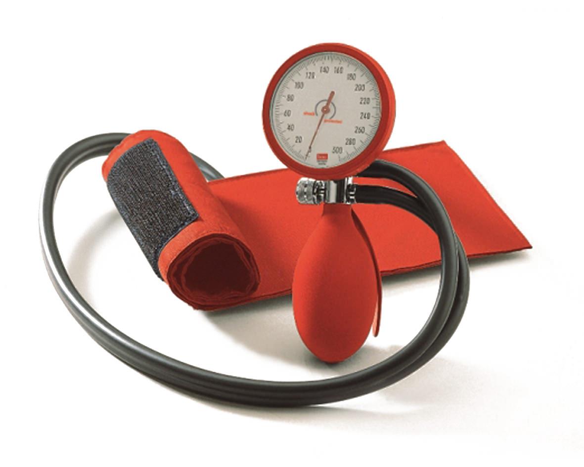 Boso Clinicus II m.Klettmanschette rot 60mm, Aneroid-Blutdruckmessgerät