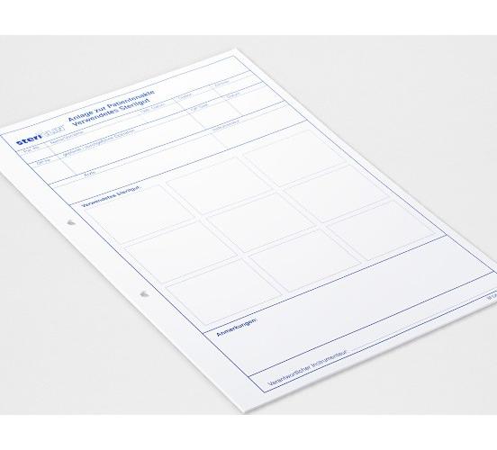 Vereinigte Papierwarenfabriken GmbH Stericlin Formularbogen DIN A4 PK 500 „Anlage zur Patientenakte”