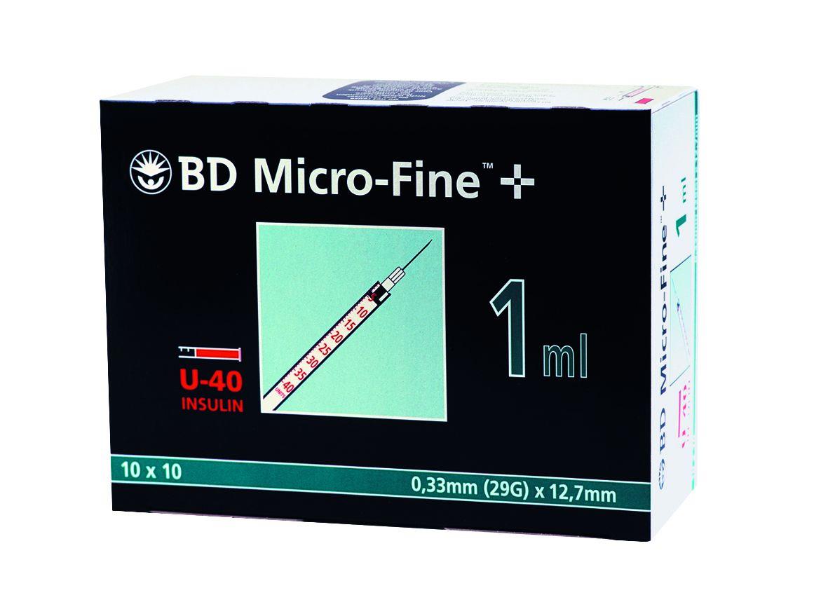 BD Micro-Fine+Insulinspritzen U40 AP 100 1ml, 30G m.Kanüle 0,33x12,7mm