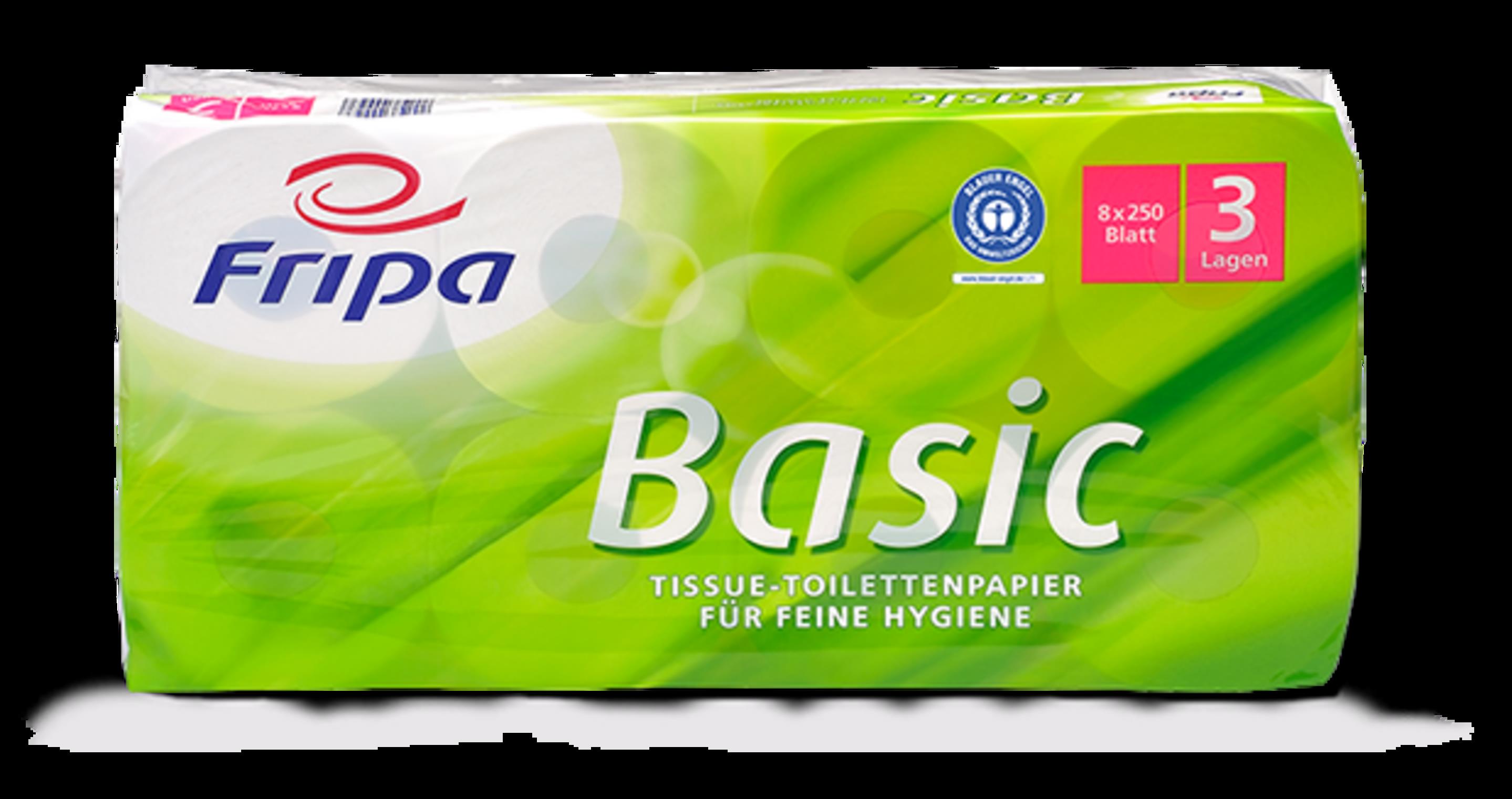 Fripa Basic Toillettenpapier 10x12cm PK 48 Rll. à 400 Bl., 1-lg.,Recy, weiß