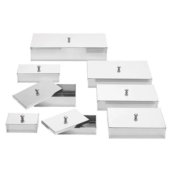 Instrumentenschale mit Knopfdeckel 12x8x4cm aus Edelstahl