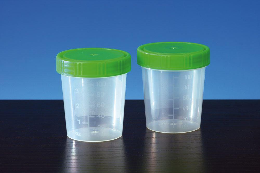 AMPRI HANDELSGESELLSCHAFT MBH Med Comfort Urinbecher 100ml 500 Stück, unsteril, mit Schraubdeckel grün - Bild 2