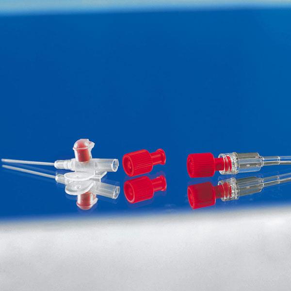 servoprax GmbH Kombi-Verschlusskappen Luer Lok AP 100 steril, rot, IN und OUT