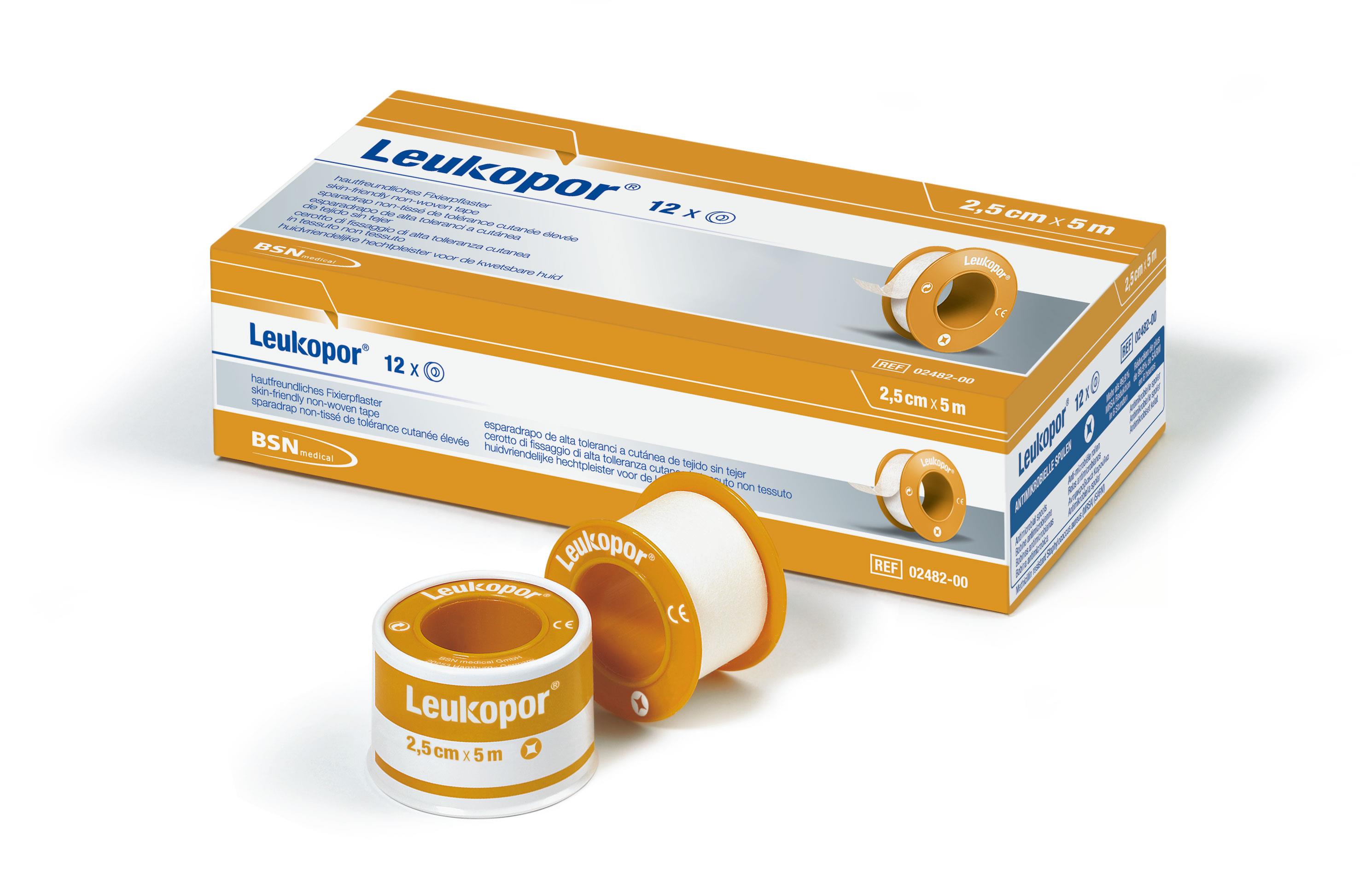 BSN medical GmbH Leukopor 2,5cm x 5m im Schutzring Vliesstoff