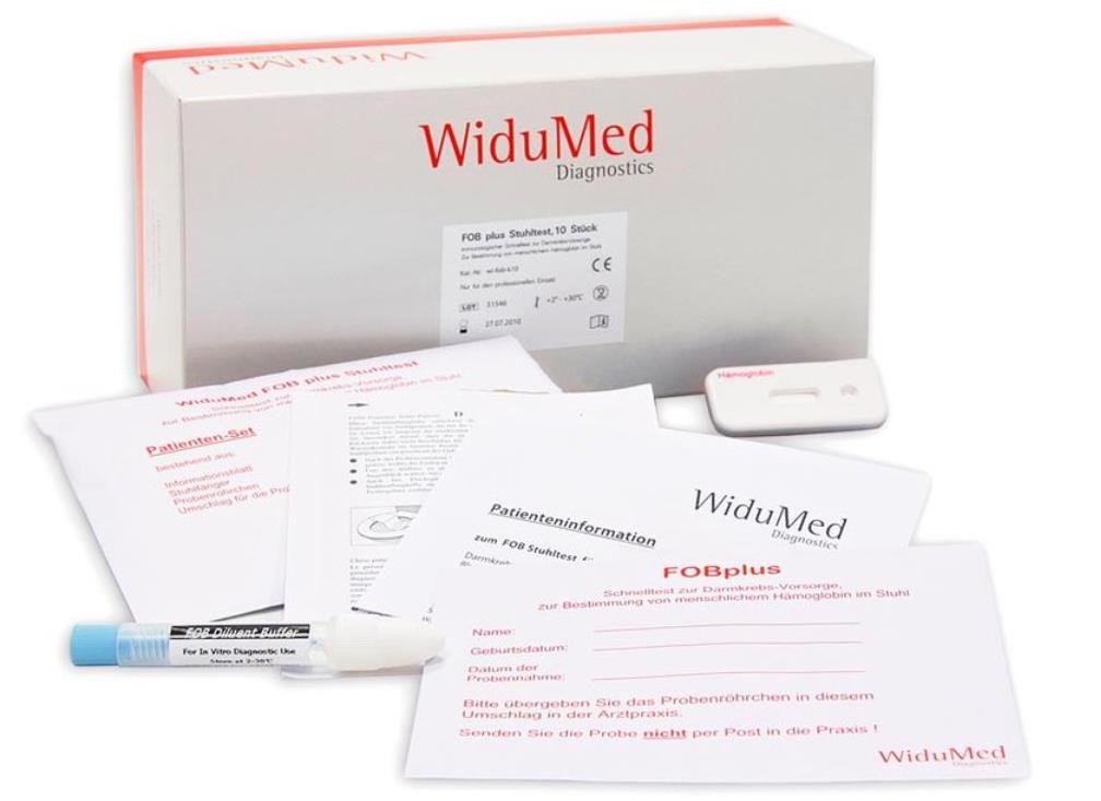 WiduMed FOB plus Stuhltest IFOB AP 10 Testkassetten, z.Darmkrebsvorsorge