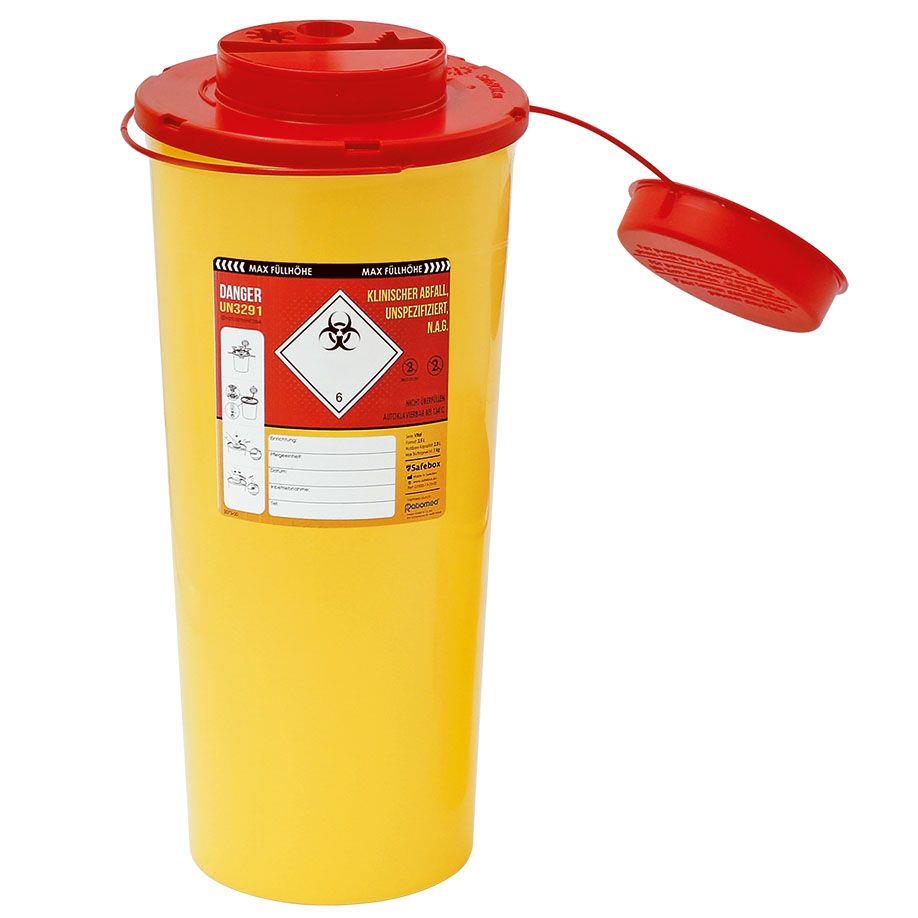 MEGRO Kanülenabwurfbehälter ratiomed Safe-Box 3,5 L, für Spritzen, Kanülen, Skalpelle