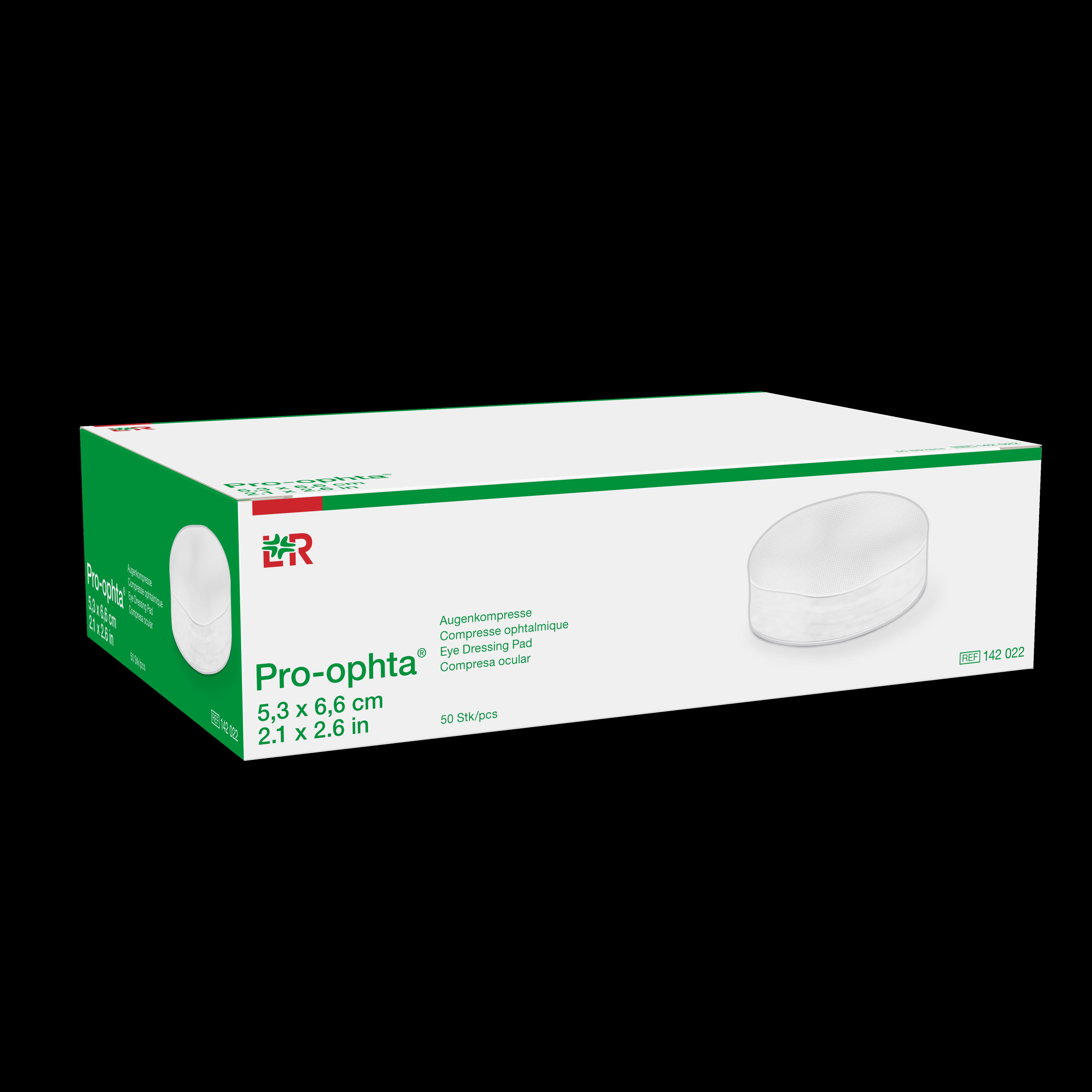 Pro-ophta Augenkompresse 5,3x6,6cm, 50 Stück