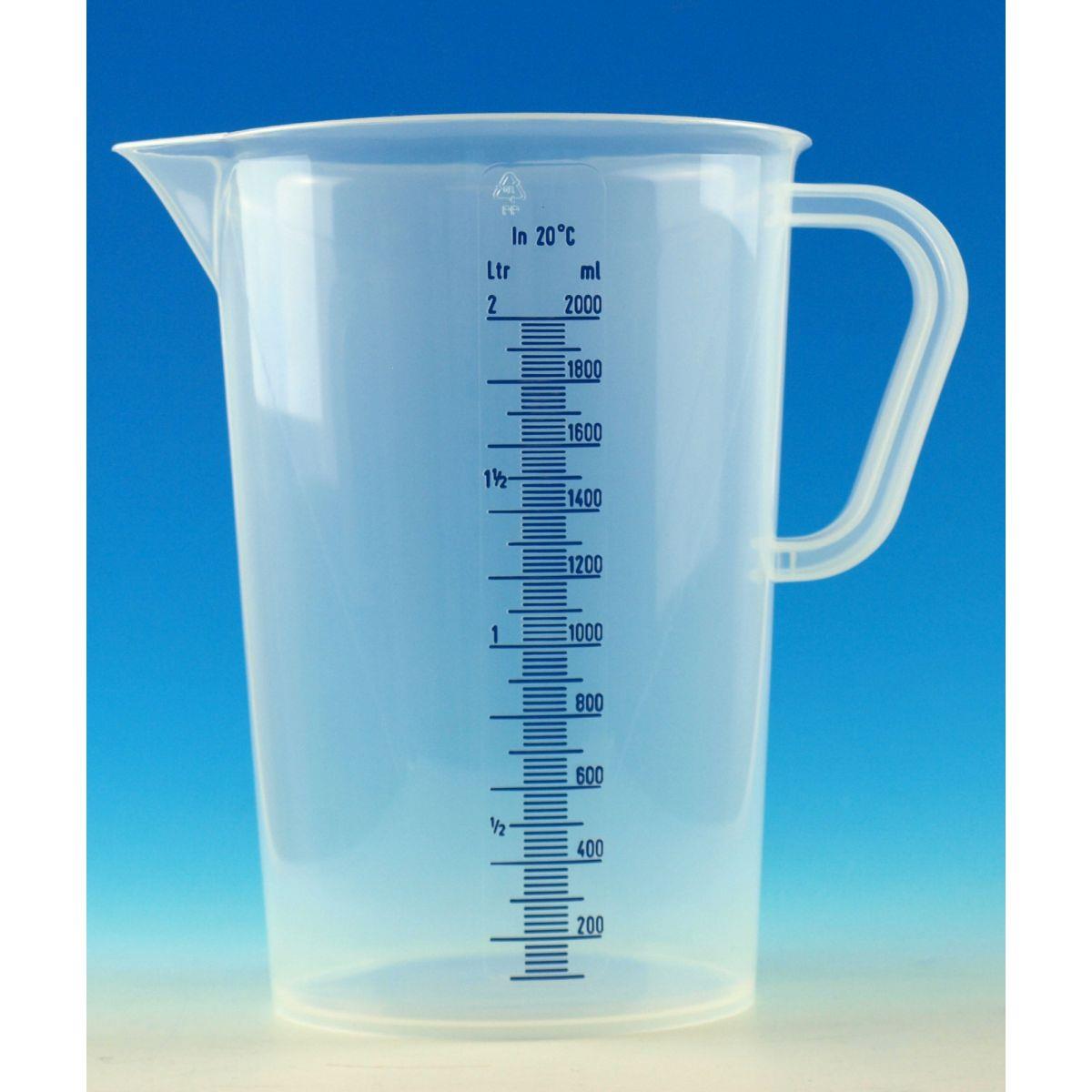 HECHT Messbecher PP m. Henkel 3000 ml: 50ml blau graduiert