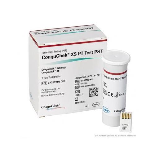 BOEHRINGER INGELHEIM PHARMA GM CoaguChek XS PT Test PST Teststreifen AP 2x24 quant.Bestimmung Thromb.zeit