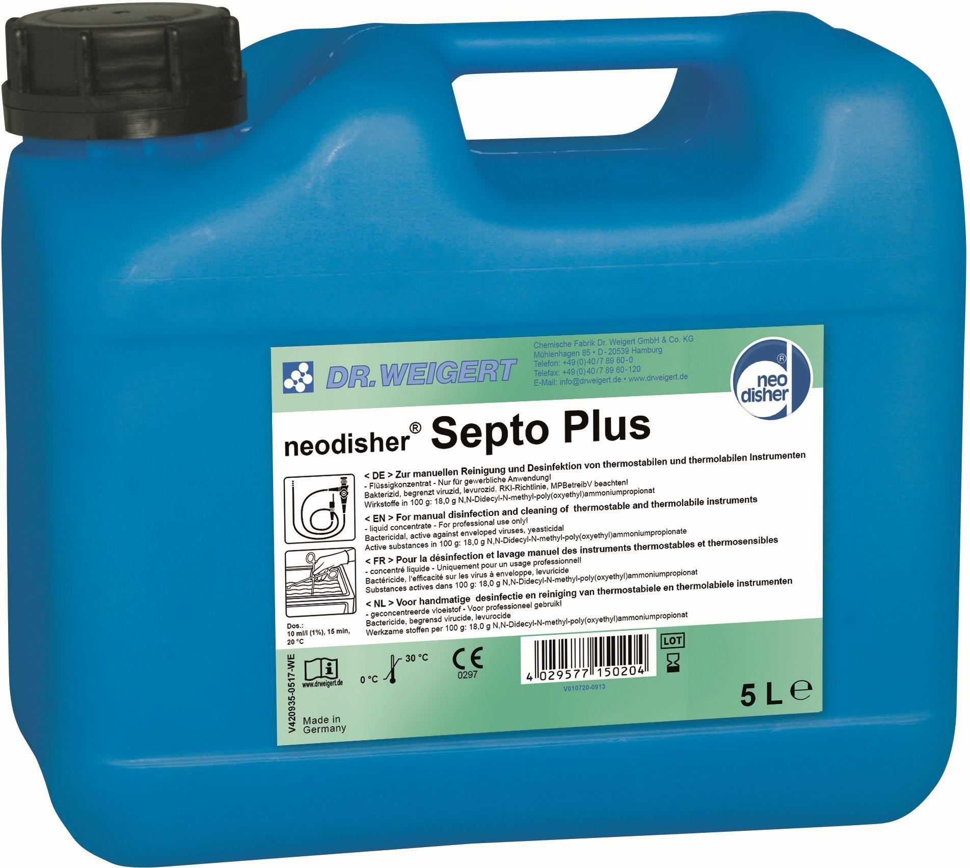 DR.WEIGERT Neodisher Septo Plus 5 Liter Instr.desinf. zum Einsatz im Tauchbad
