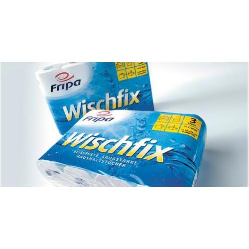 Fripa Wischfix Tissue-Haushaltstücher AP 8x4 Rll. a 51 Bl 26x24cm, 3-lg.,weiß