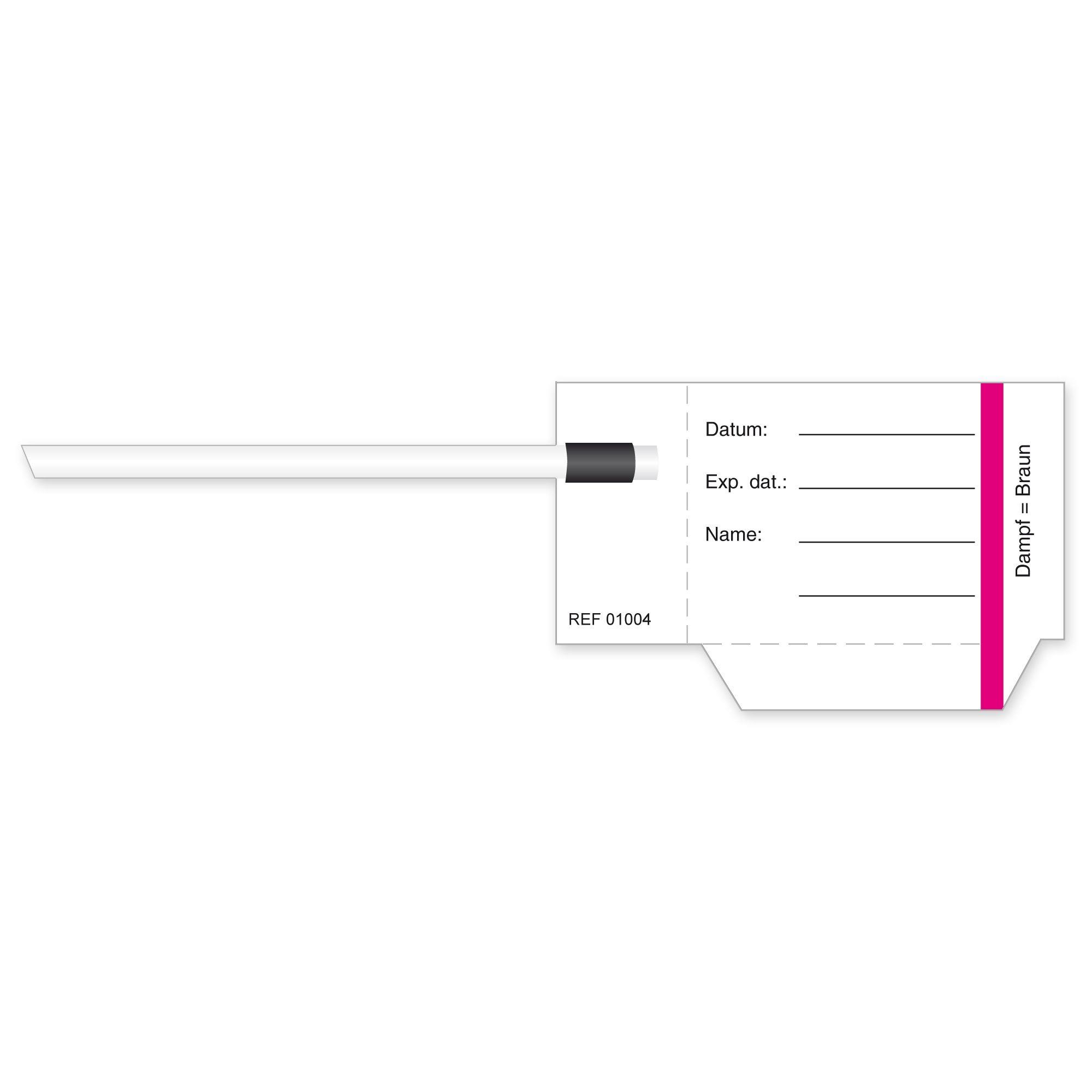 Key Surgical LLC Verschlussetikett 117x38mm weiss sk AP 500 m. Dampfindikator + Anfasslasche