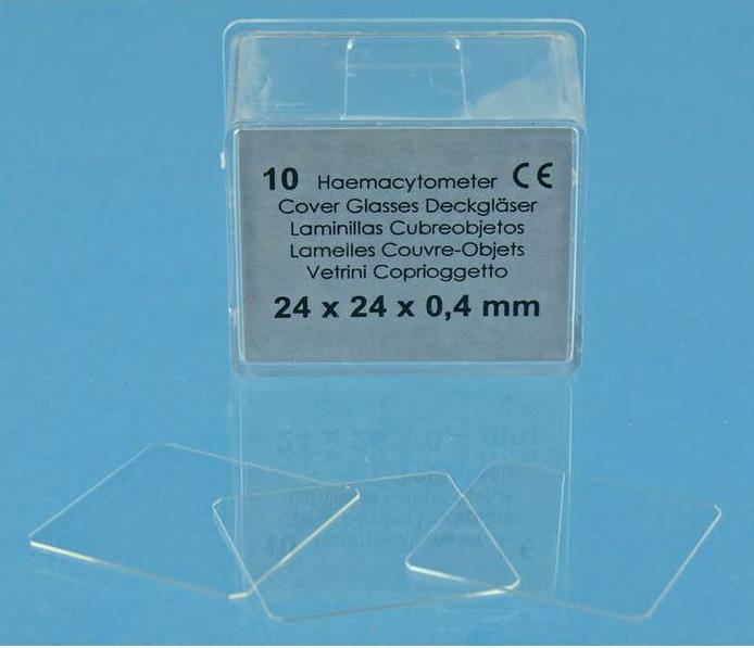 Assistent-Haemacytometer-Deckgläser AP 10 24x24mm beidseitig planem Schliff
