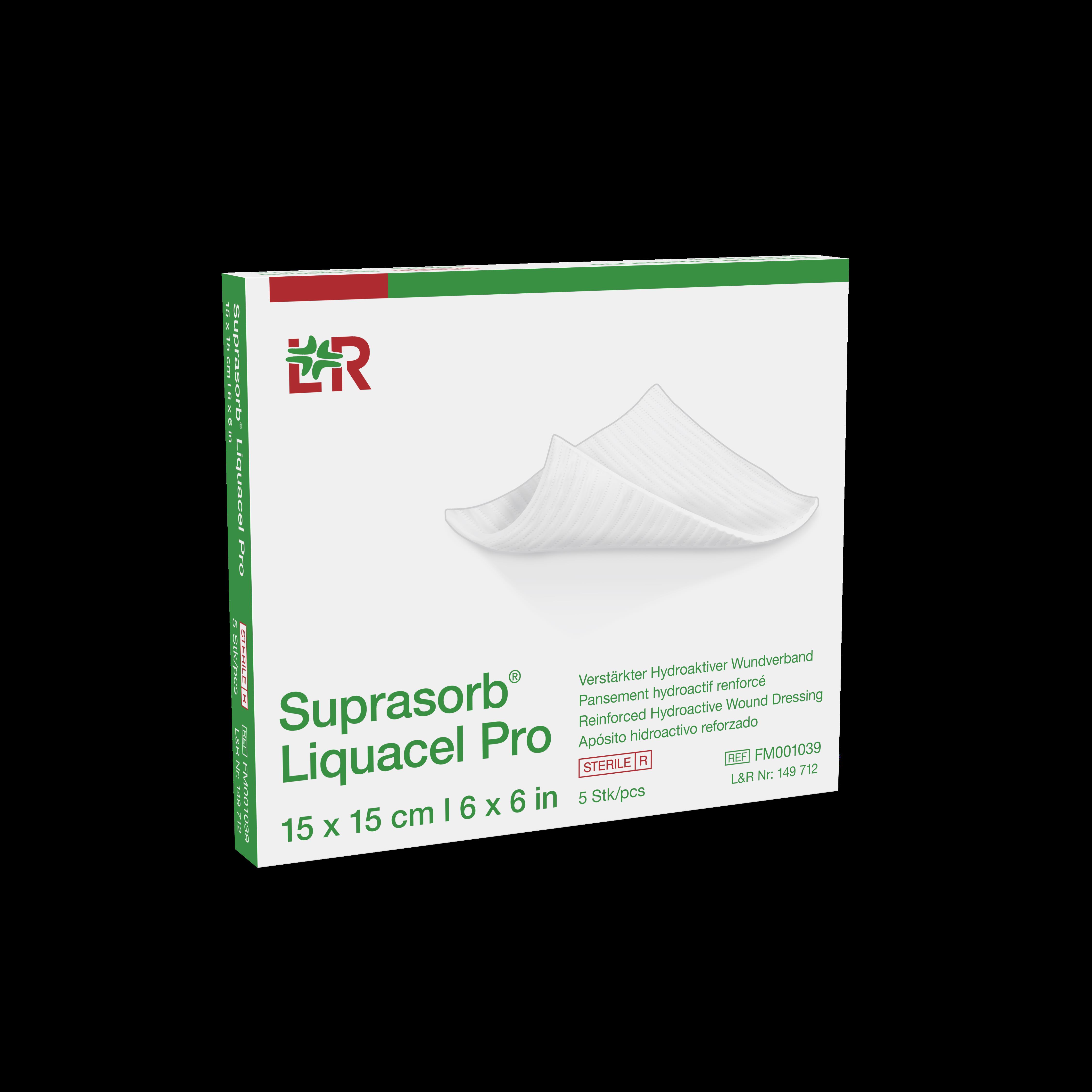SPECIALITY MATERIALS AND FIBRE Suprasorb Liquacel Pro steril, 15x15cm, 5 Stück