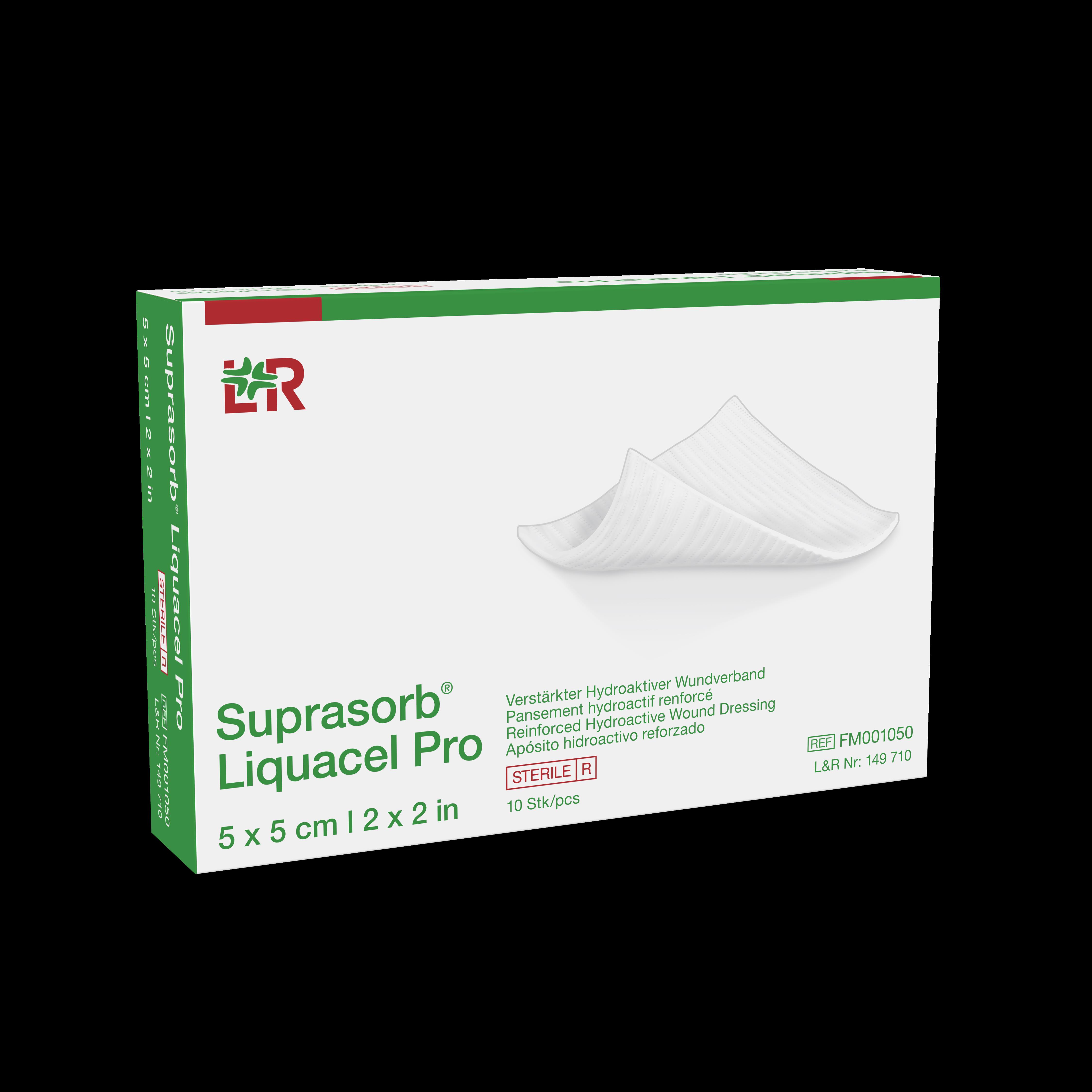 SPECIALITY MATERIALS AND FIBRE Suprasorb Liquacel Pro steril, 5x5cm, 10 Stück