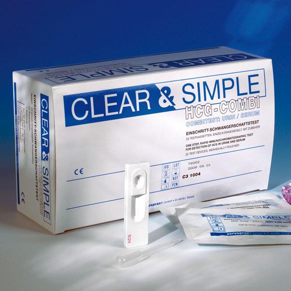 servoprax GmbH Clear & Simple HCG Combi Urin/Serum AP 25 Schwangerschaftstest