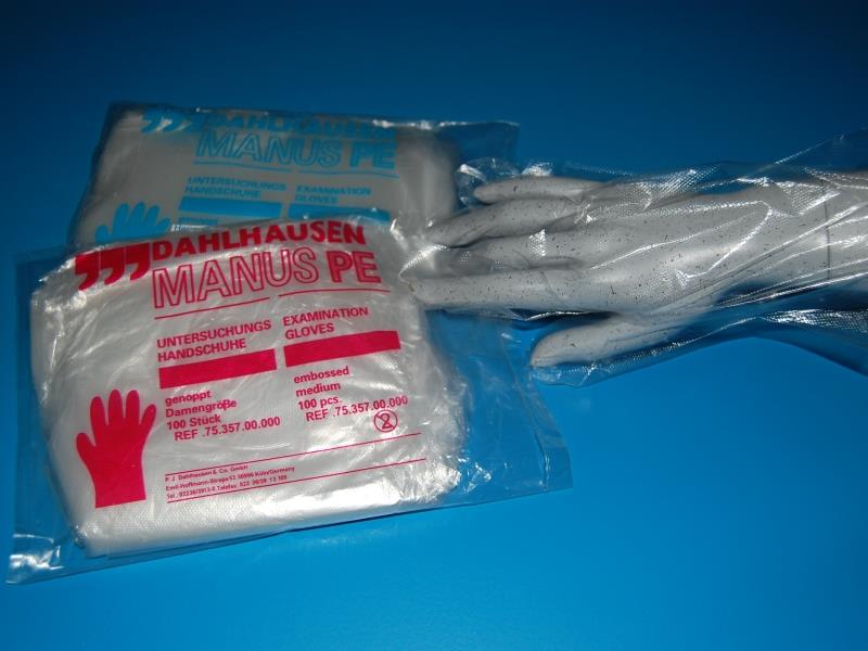 Dahlhausen PE-Handschuhe Herren AP 100 gehämmert, Polybeutel