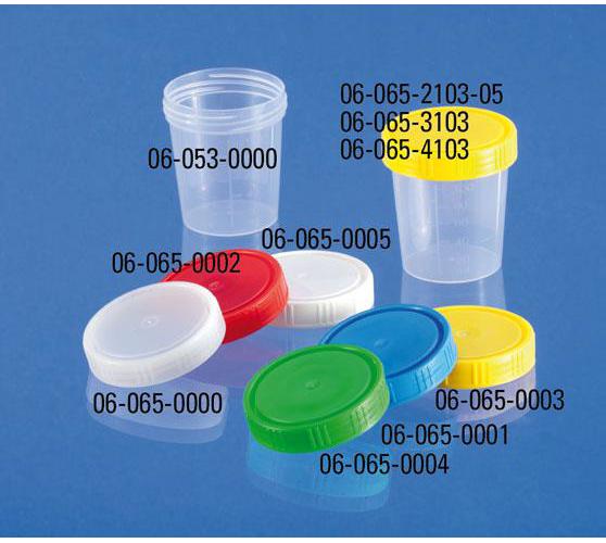 Urinbecher 100ml m.gelbem Schraubdeckel AP 150