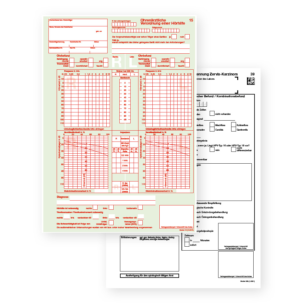 Muster 15 - Ohrenärztliche Verordnung einer Hörhilfe